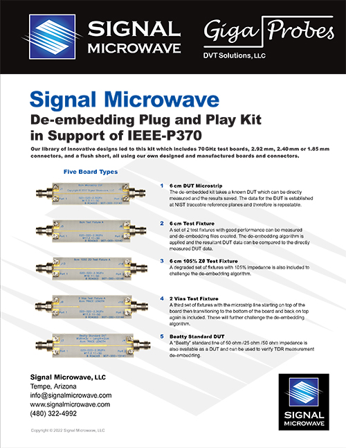 P370 Plug & Play De-embedding Kit Datasheet