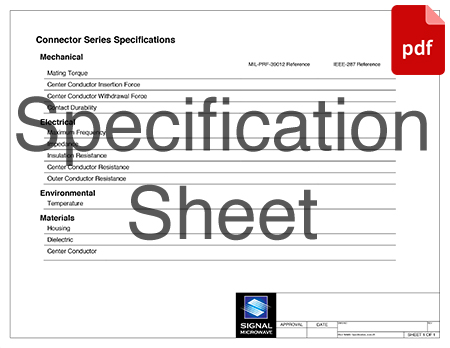 5mm 70 GHz Blind Mate InterConnect
System Specification Sheet